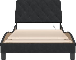 vidaXL Rama łóżka z LED, czarna, 100x200 cm, aksamitna 6