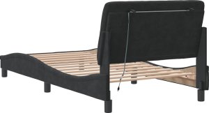 vidaXL Rama łóżka z LED, czarna, 100x200 cm, aksamitna 8