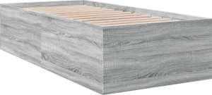 vidaXL Rama łóżka, szary dąb sonoma, 90x200cm, materiał drewnopochodny 6