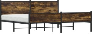 vidaXL Metalowa rama łóżka, bez materaca, przydymiony dąb, 193x203 cm 3