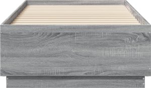 vidaXL Rama łóżka, szary dąb sonoma, 75x190cm, materiał drewnopochodny 4