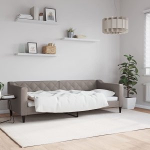 vidaXL Sofa z funkcją spania, kolor taupe, 80x200 cm, obite tkaniną 1