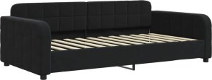 vidaXL Sofa z funkcją spania, czarna, 90x200 cm, obita aksamitem 2