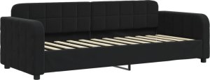 vidaXL Sofa z funkcją spania, czarna, 80x200 cm, obita aksamitem 2