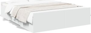 vidaXL Rama łóżka z szufladami, biała, 150x200 cm 2