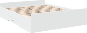 vidaXL Rama łóżka z szufladami, biała, 150x200 cm 3