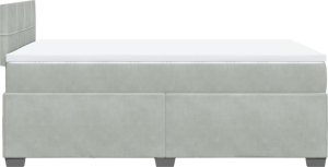 vidaXL Łóżko kontynentalne z materacem, jasnoszare, 120x190cm, aksamit 11