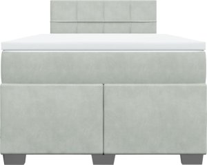 vidaXL Łóżko kontynentalne z materacem, jasnoszare, 120x190cm, aksamit 6