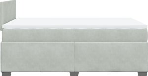 vidaXL Łóżko kontynentalne z materacem, jasnoszare, 120x190cm, aksamit 11
