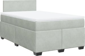 vidaXL Łóżko kontynentalne z materacem, jasnoszare, 120x190cm, aksamit 3