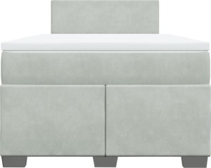 vidaXL Łóżko kontynentalne z materacem, jasnoszare, 120x190cm, aksamit 6