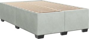 vidaXL Łóżko kontynentalne z materacem, jasnoszare, 120x190cm, aksamit 7