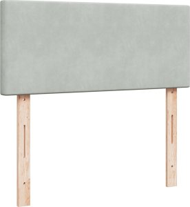 vidaXL Łóżko kontynentalne z materacem, jasnoszare, 120x190cm, aksamit 10