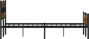 vidaXL Łóżko bez materaca, przydymiony dąb, 140x190 cm 5