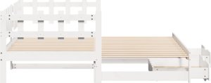 vidaXL Łóżko dzienne rozsuwane, szuflady, białe, 90x190 cm, sosnowe 6