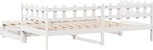 vidaXL Łóżko dzienne rozsuwane, szuflady, białe, 90x190 cm, sosnowe 7