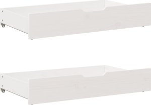 vidaXL Łóżko dzienne rozsuwane, szuflady, białe, 90x190 cm, sosnowe 10