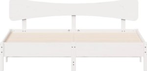 vidaXL Łóżko bez materaca, białe, 200x200 cm, lite drewno sosnowe 4