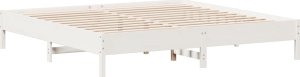 vidaXL Łóżko bez materaca, białe, 200x200 cm, lite drewno sosnowe 5