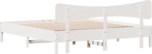 vidaXL Łóżko bez materaca, białe, 200x200 cm, lite drewno sosnowe 8
