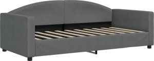 vidaXL Sofa z funkcją spania, ciemnoszara, 90x190 cm, obita tkaniną 2