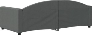 vidaXL Sofa z funkcją spania, ciemnoszara, 90x190 cm, obita tkaniną 5