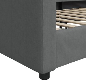 vidaXL Sofa z funkcją spania, ciemnoszara, 90x190 cm, obita tkaniną 6