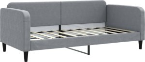 vidaXL Sofa z funkcją spania, jasnoszara, 90x190 cm, obita tkaniną 2