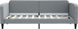vidaXL Sofa z funkcją spania, jasnoszara, 90x190 cm, obita tkaniną 3
