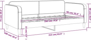 vidaXL Sofa z funkcją spania, jasnoszara, 90x190 cm, obita tkaniną 8