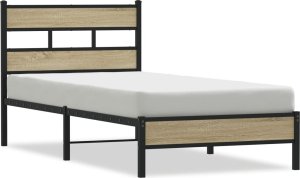 vidaXL Łóżko bez materaca, dąb sonoma, 100x200 cm 2
