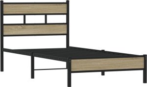 vidaXL Łóżko bez materaca, dąb sonoma, 100x200 cm 3