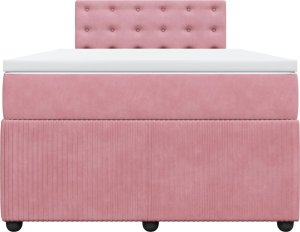 vidaXL Łóżko kontynentalne z materacem, różowe, 120x190 cm, aksamit 6