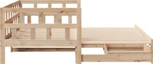 vidaXL Łóżko dzienne rozsuwane, z szufladami, 80x200 cm, lita sosna 6