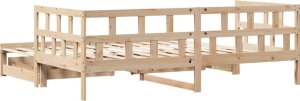 vidaXL Łóżko dzienne rozsuwane, z szufladami, 80x200 cm, lita sosna 7