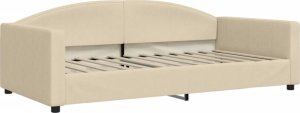 vidaXL Sofa z funkcją spania, kremowa, 100x200 cm, obita tkaniną 2