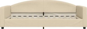 vidaXL Sofa z funkcją spania, kremowa, 100x200 cm, obita tkaniną 3