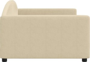 vidaXL Sofa z funkcją spania, kremowa, 100x200 cm, obita tkaniną 4