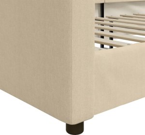 vidaXL Sofa z funkcją spania, kremowa, 100x200 cm, obita tkaniną 6