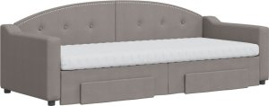 vidaXL Sofa rozsuwana z szufladami, taupe, 80x200 cm, tkanina 3