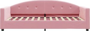 vidaXL Sofa z funkcją spania, różowa, 90x200 cm, obita aksamitem 3