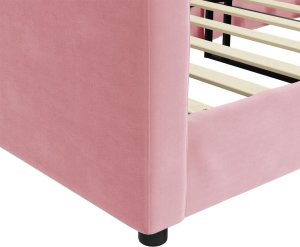 vidaXL Sofa z funkcją spania, różowa, 90x200 cm, obita aksamitem 6