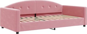 vidaXL Sofa z funkcją spania, różowa, 100x200 cm, obita aksamitem 2