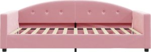 vidaXL Sofa z funkcją spania, różowa, 100x200 cm, obita aksamitem 3