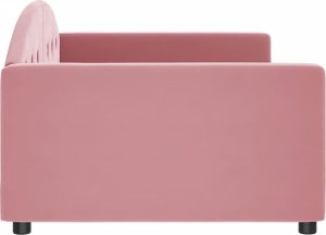vidaXL Sofa z funkcją spania, różowa, 100x200 cm, obita aksamitem 4