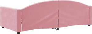 vidaXL Sofa z funkcją spania, różowa, 100x200 cm, obita aksamitem 5