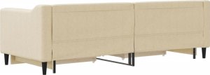 vidaXL Sofa rozsuwana z szufladami, kremowa, 80x200 cm, tkanina 8