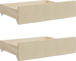 vidaXL Sofa rozsuwana z szufladami, kremowa, 80x200 cm, tkanina 9