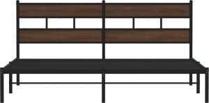 vidaXL Łóżko z wezgłowiem, bez materaca, brązowy dąb, 190x200 cm 4