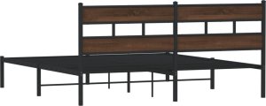 vidaXL Łóżko z wezgłowiem, bez materaca, brązowy dąb, 190x200 cm 6